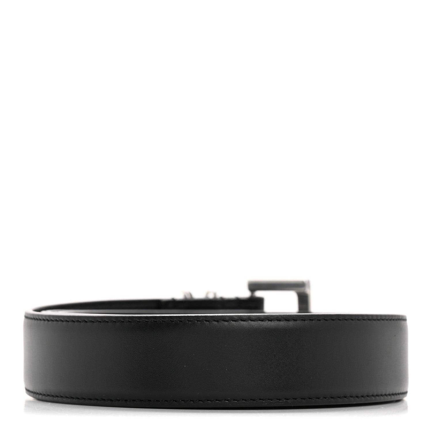 Saint Laurent Lambskin Monogram Cassandre Square Buckle Belt 100 40 Black 3 of 16