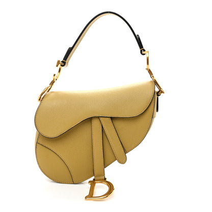 Christian Dior Grained Calfskin Mini Saddle Bag Beige 1 of 10