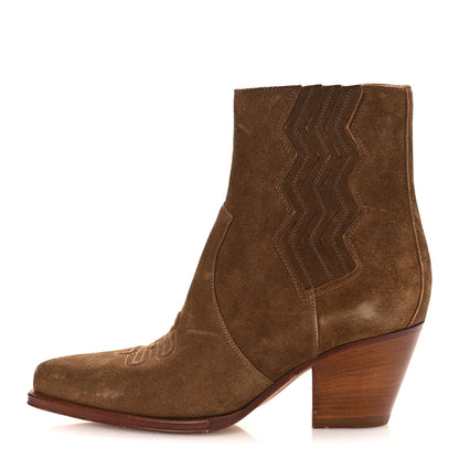 Hermes Suede Womens Vegas Ankle Boot 40 Brun Fume 1 of 16