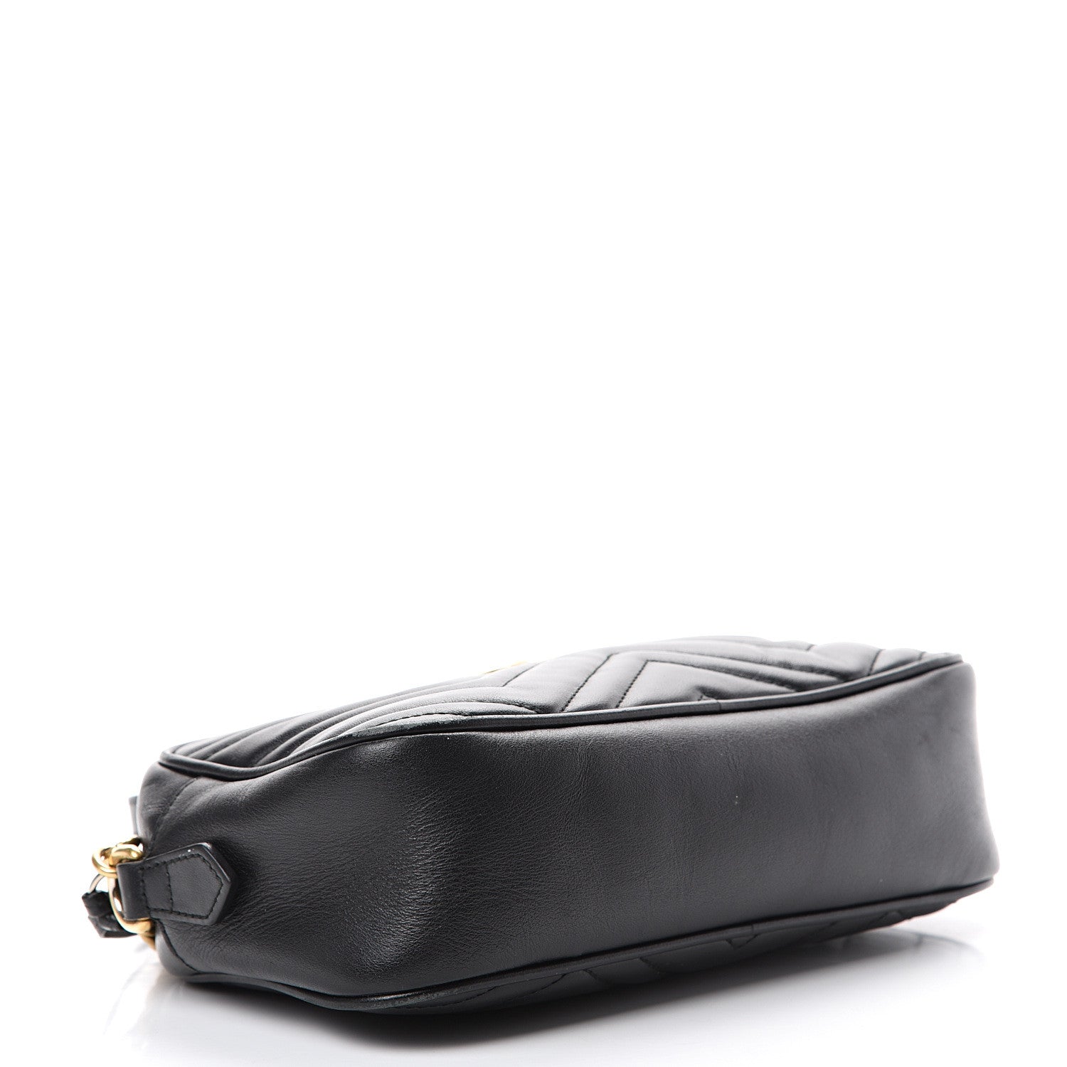 Gucci Calfskin Matelasse Small GG Marmont Chain Shoulder Bag Black 3 of 15
