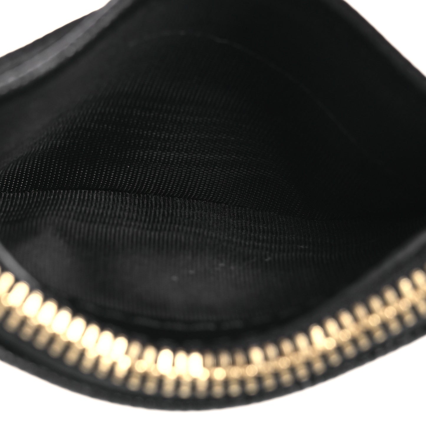 Grainy Calfskin Zip TB Card Case Black