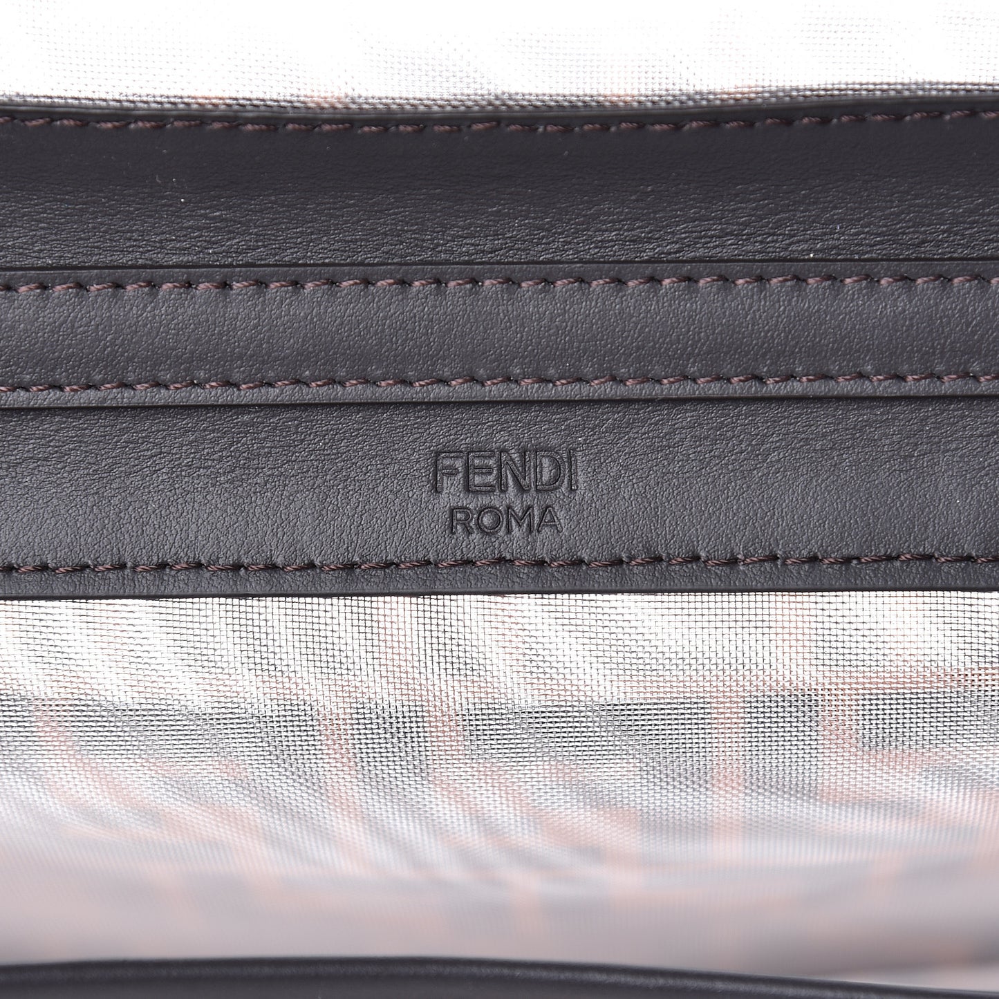 Mesh Vitello Century F is Fendi FF 1974 Kan I Shoulder Bag Marrone Black Ebano