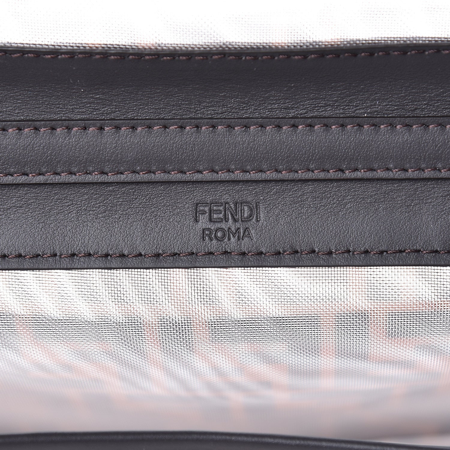 Fendi Mesh Vitello Century F is Fendi FF 1974 Kan I Shoulder Bag Marrone Black Ebano 6 of 11