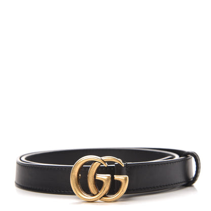 Gucci Calfskin Double G 20mm Belt 80 32 Black 1 of 5