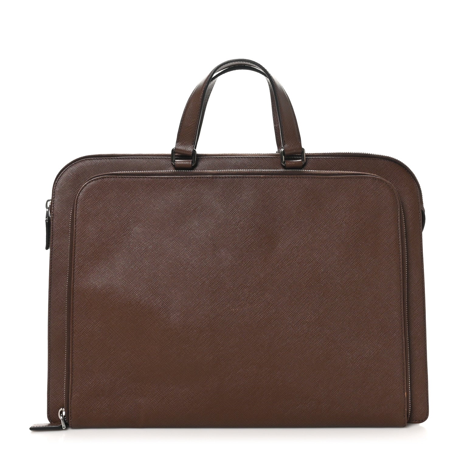 Prada Saffiano Cuir Travel Briefcase Cacao 1 of 10