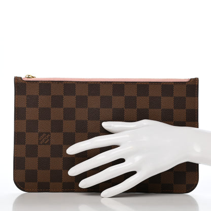 Louis Vuitton Damier Ebene Neverfull MM GM Pochette Rose Ballerine 2 of 10
