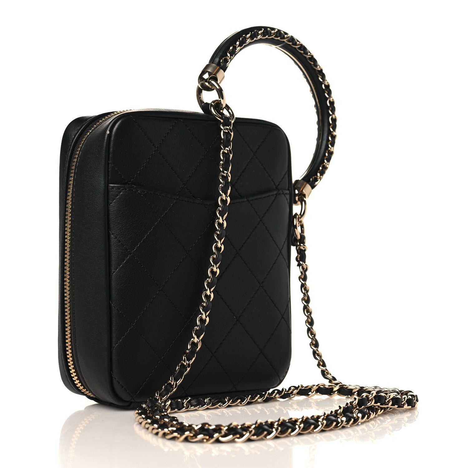 Chanel Calfskin Stitched Cup Of Tea Vanity Case Black 3 of 9