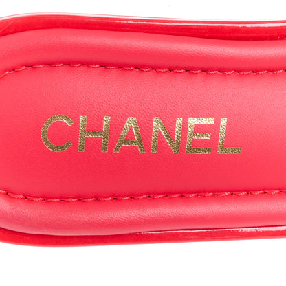 Chanel Patent Goatskin Quilted CC Sandals 39.5 Dark Pink 7 of 10