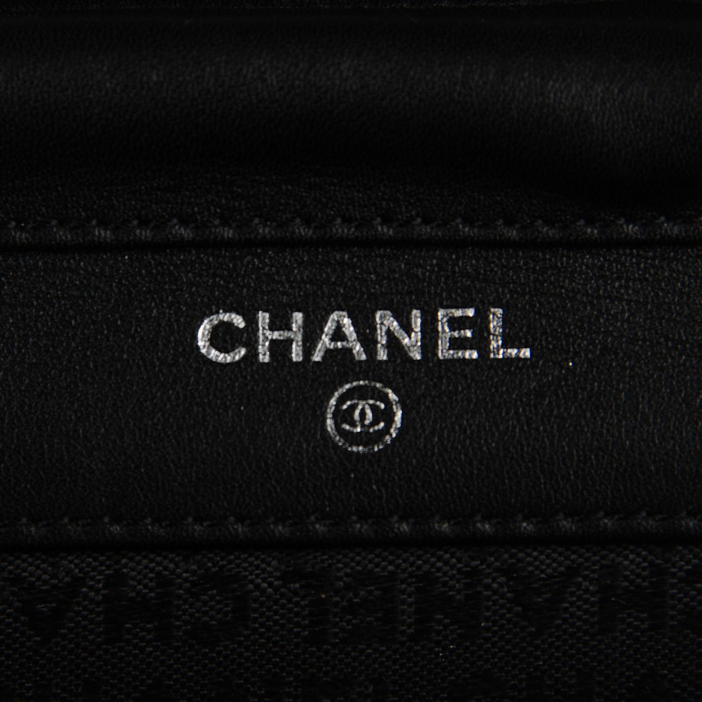 Lambskin Embossed LAX Wallet on Chain WOC Black