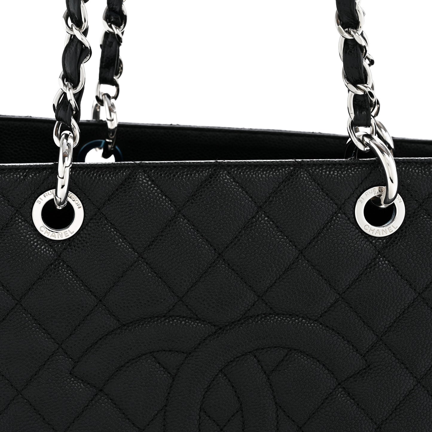 Caviar Quilted Grand Shopping Tote GST Black