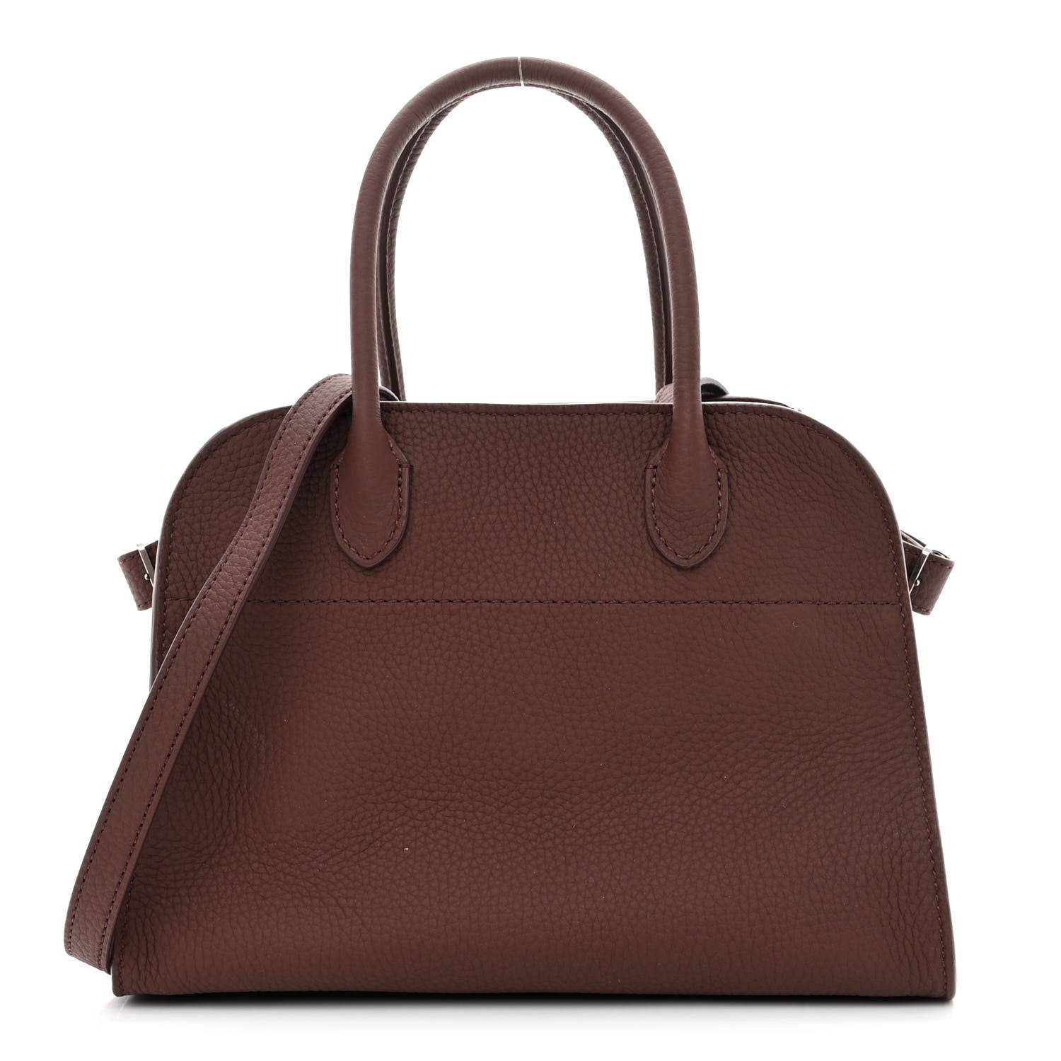 The Row Grained Calfskin Soft Margaux 10 Bag Dark Mocha 1 of 9