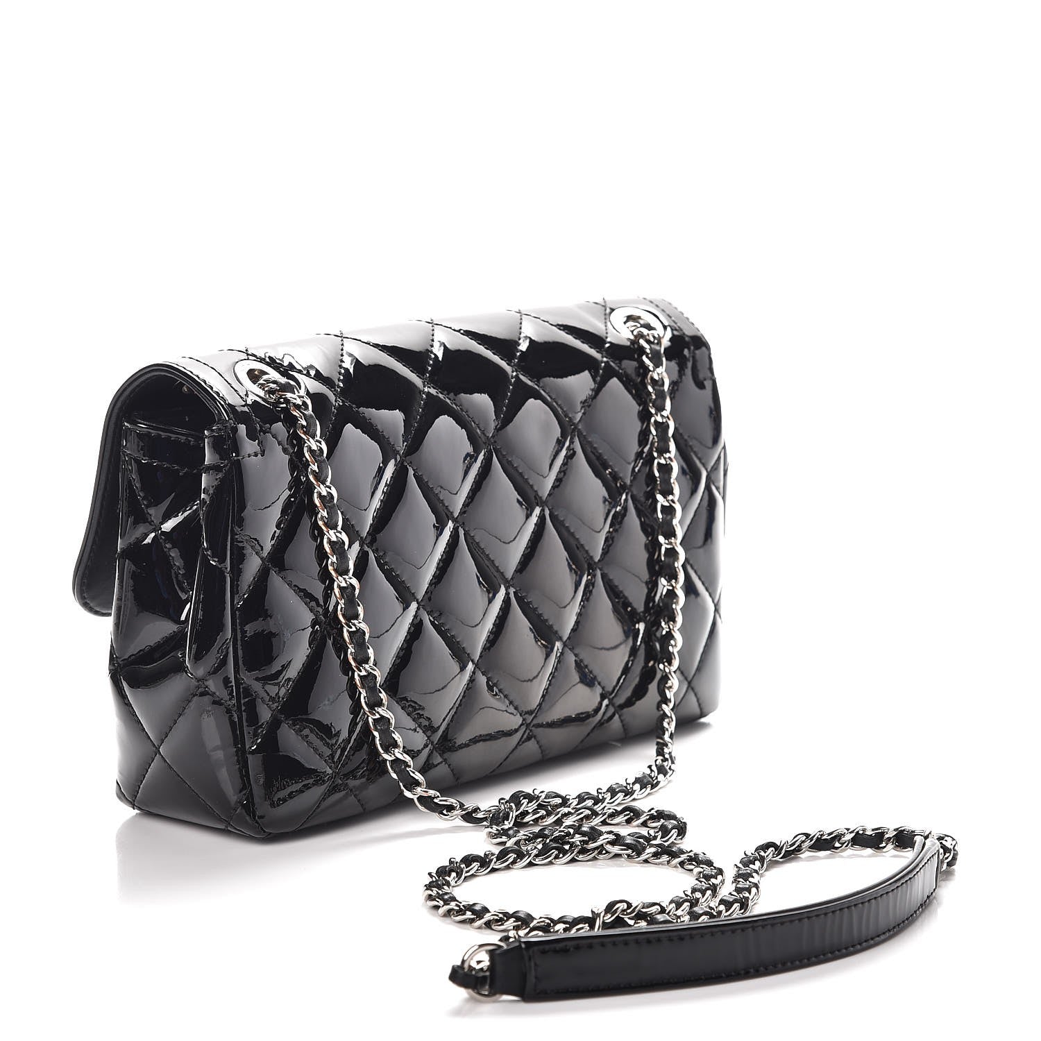 Chanel Patent Quilted Small Coco Shine Flap Black 3 of 8