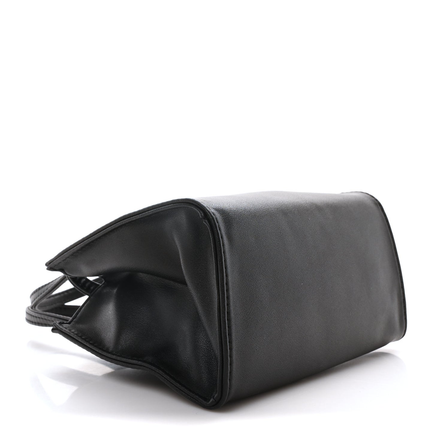 Vegan Leather Small Shopping Bag Black