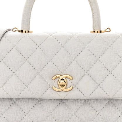 Chanel Caviar Quilted Mini Coco Handle Flap Light Grey 5 of 11