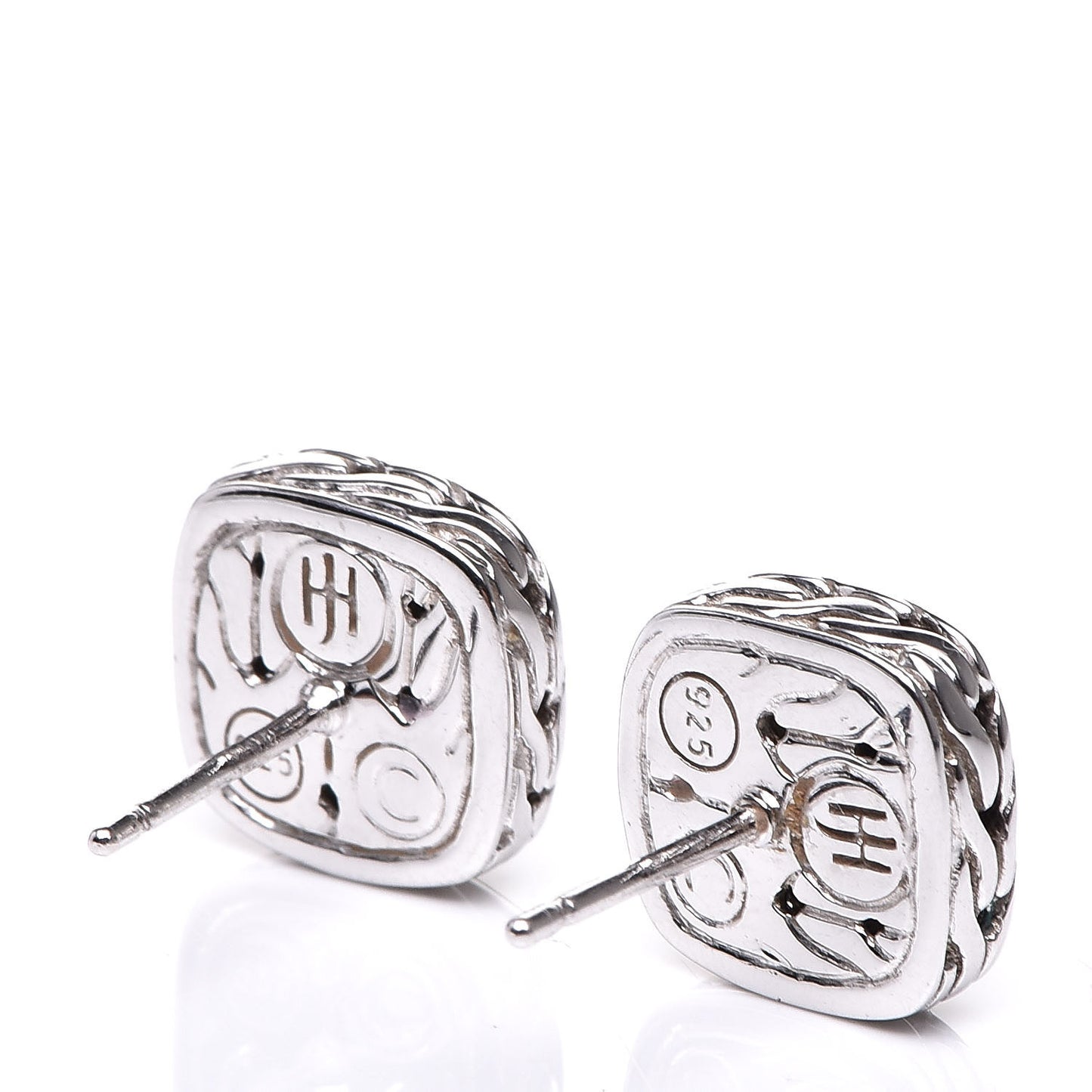Sterling Silver Black Sapphire Classic Chain Square Earrings