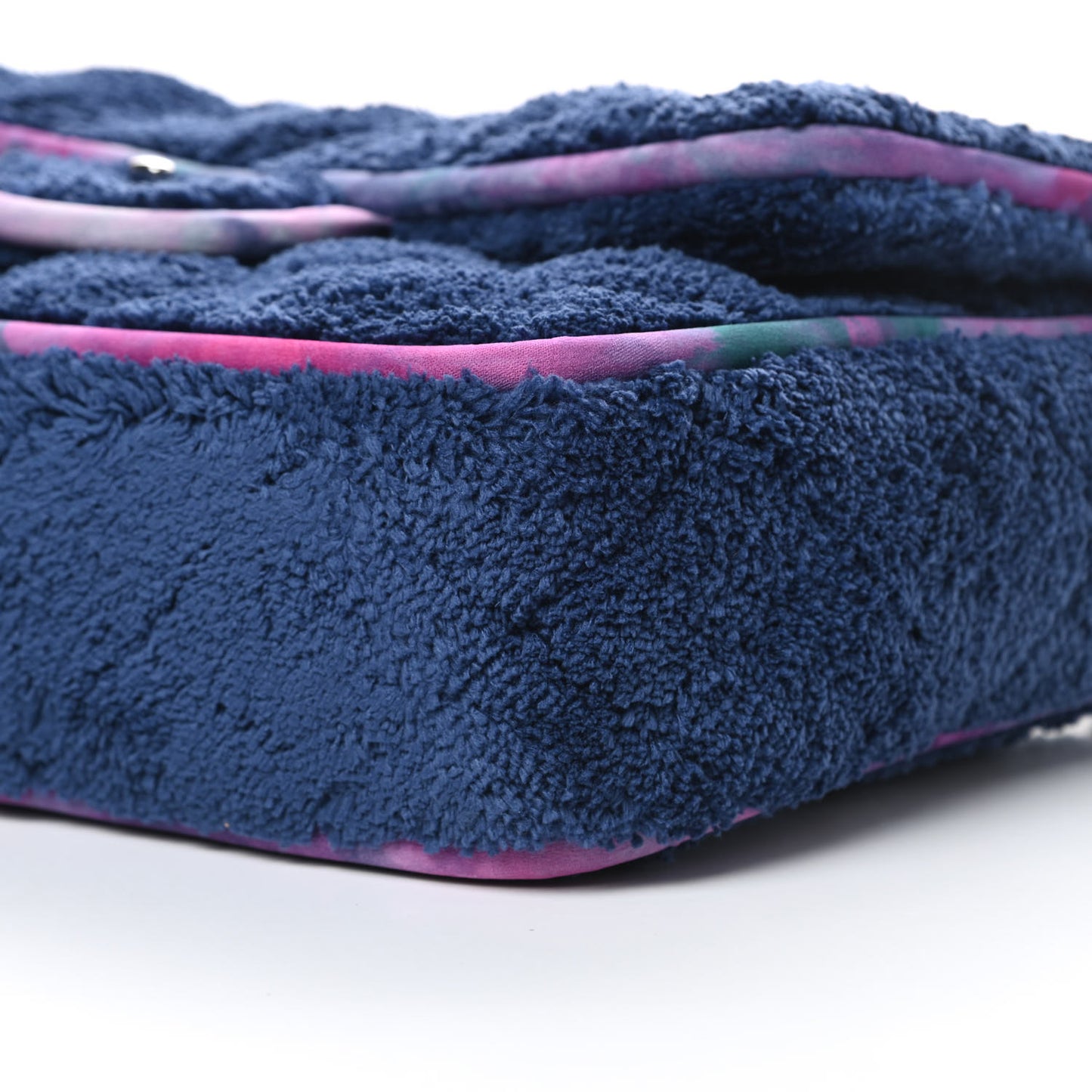 Mixed Fibers Quilted Large Flap Bag Navy Blue
