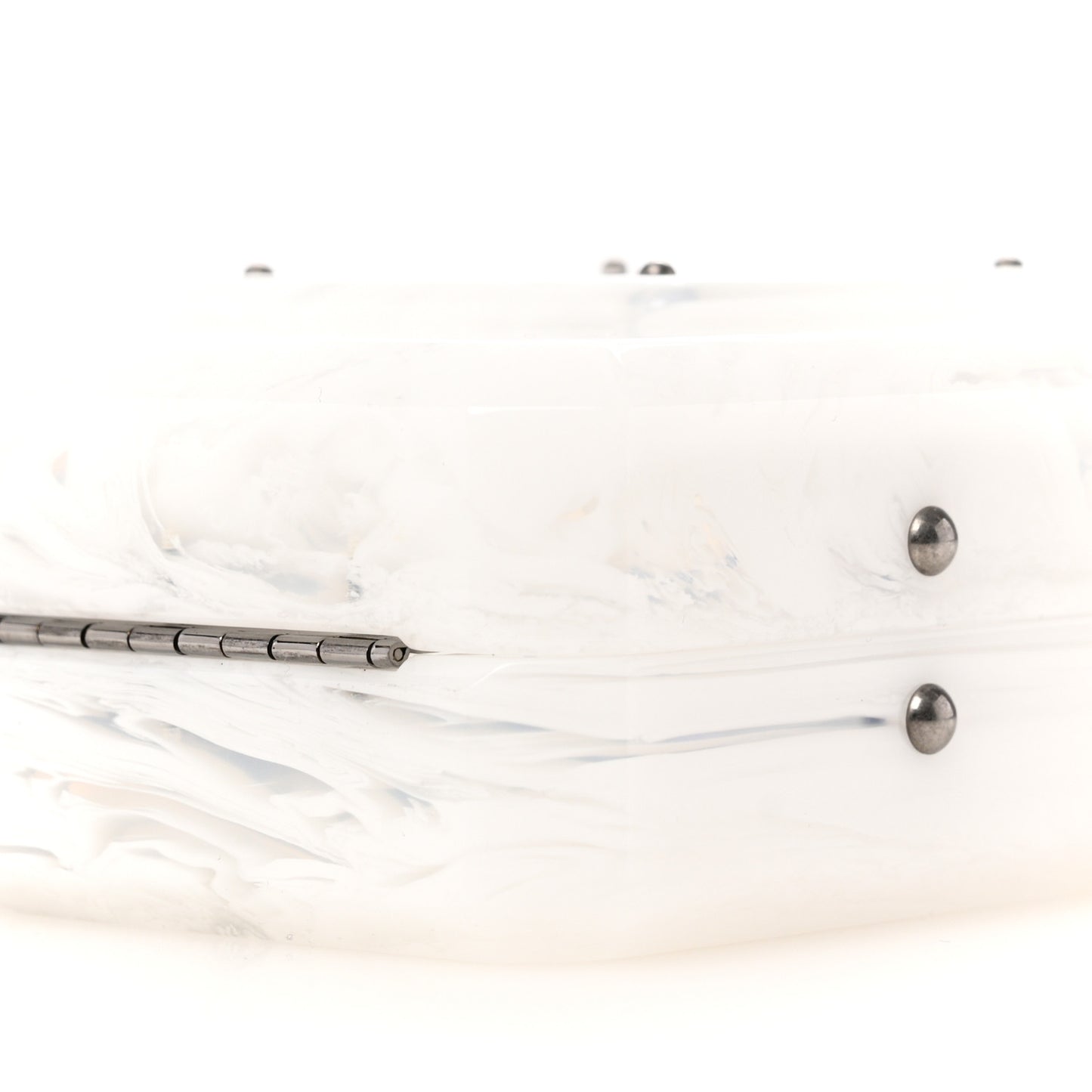 Marbled Plexiglass Buonasera Perfume Bottle Clutch White