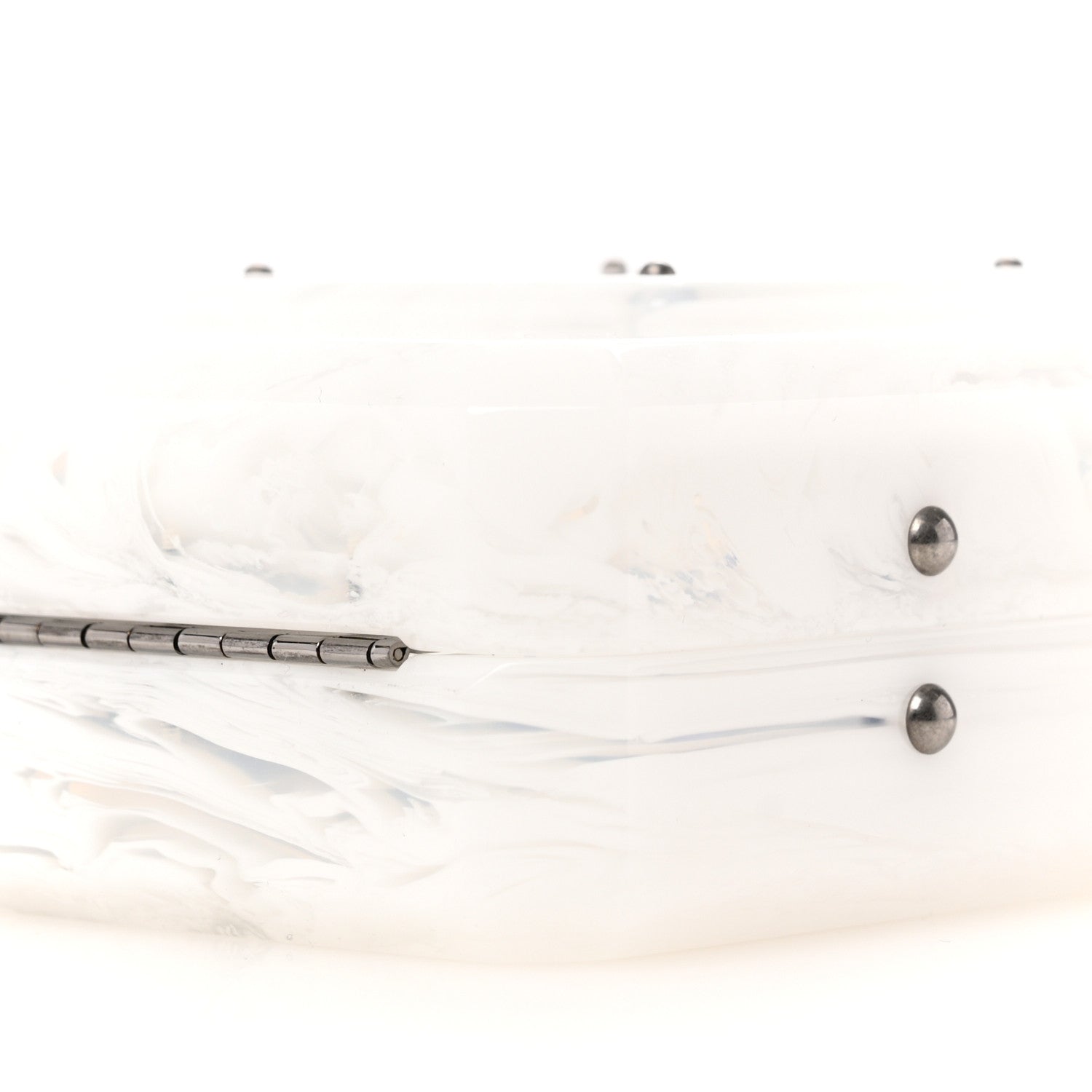 Chanel Marbled Plexiglass Buonasera Perfume Bottle Clutch White 10 of 10