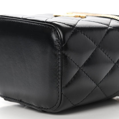 Chanel Calfskin Quilted Mini Perfect Fit Vanity Case With Chain Black 10 of 11