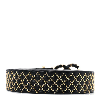 Chanel Lambskin Studded CC Chain Belt 80 32 Black 2 of 7