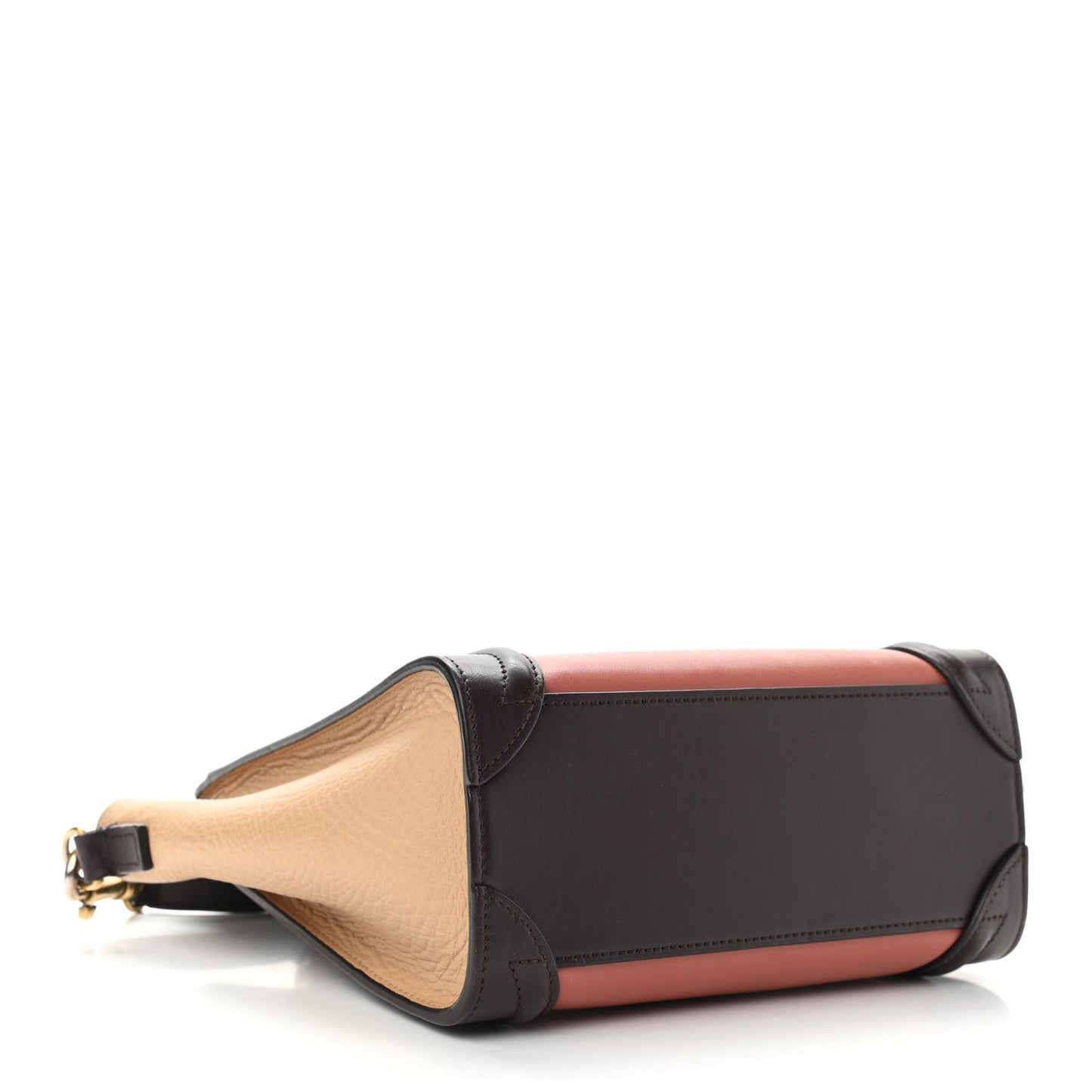 Smooth Calfskin Bullhide Nano Tri-Color Luggage Terracotta