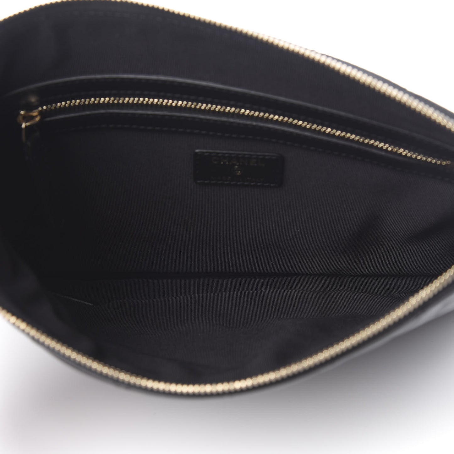 Lambskin Quilted Medium Cosmetic Case Black