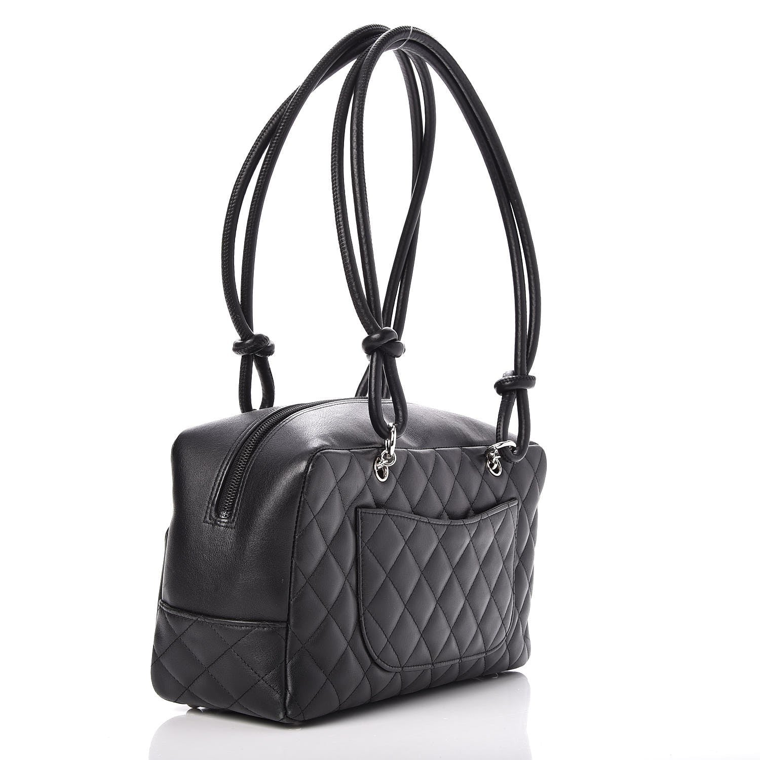 Chanel Calfskin Quilted Large Cambon Bowler Black 3 of 7