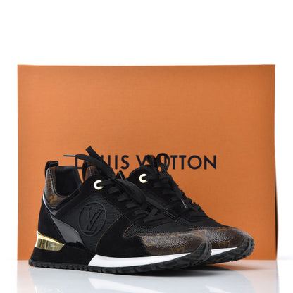 Louis Vuitton Suede Monogram Run Away Sneakers 38 Black 16 of 16