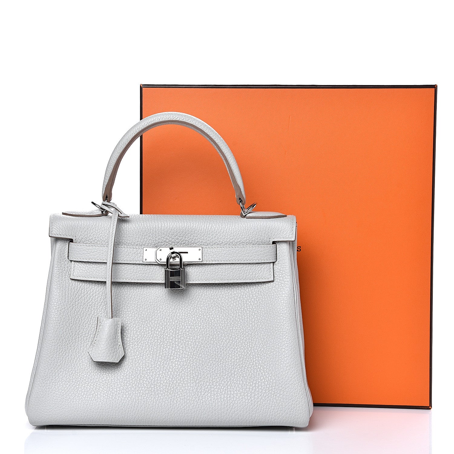 Hermes Taurillon Clemence Kelly Retourne 28 Gris Perle 11 of 11