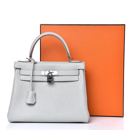 Hermes Taurillon Clemence Kelly Retourne 28 Gris Perle 11 of 11