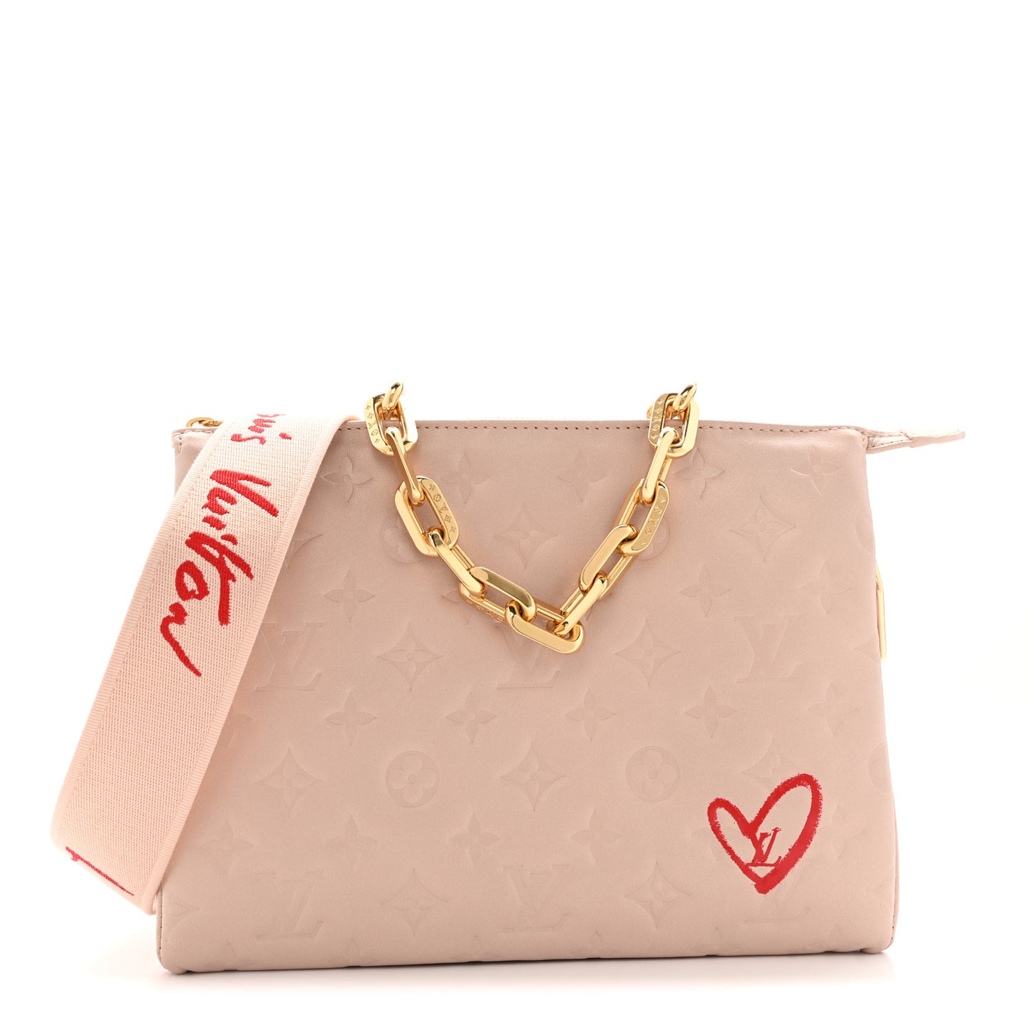 Lambskin Embossed Monogram Fall In Love Coussin PM Dragée Light Pink