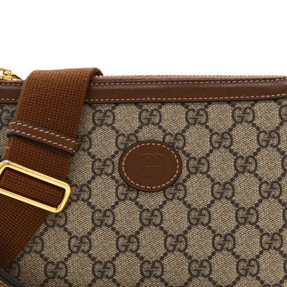 Gucci GG Supreme Monogram Azalea Calfskin Small Retro Interlocking G Wristlet Messenger Bag Beige Ebony Brown Sugar 5 of 11