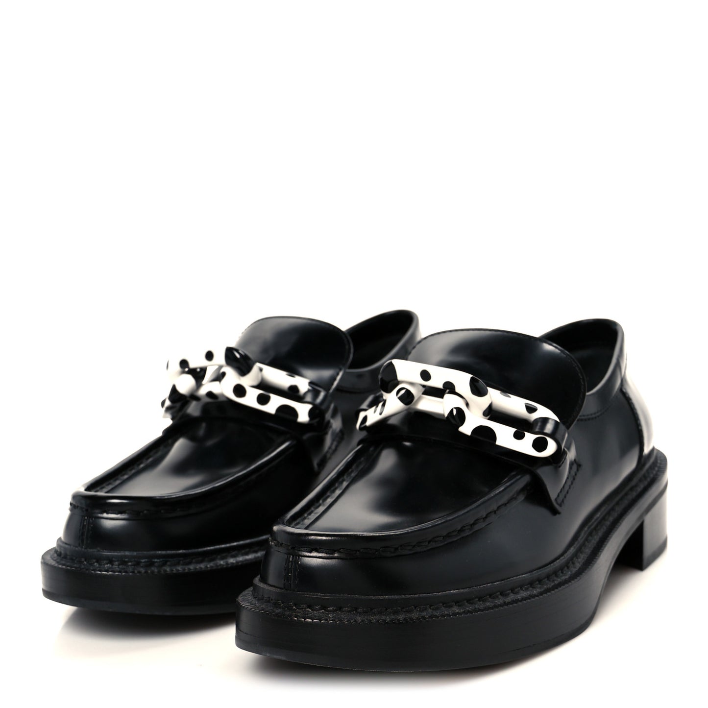 x Yayoi Kusama Academy Leather Loafers 38 Black
