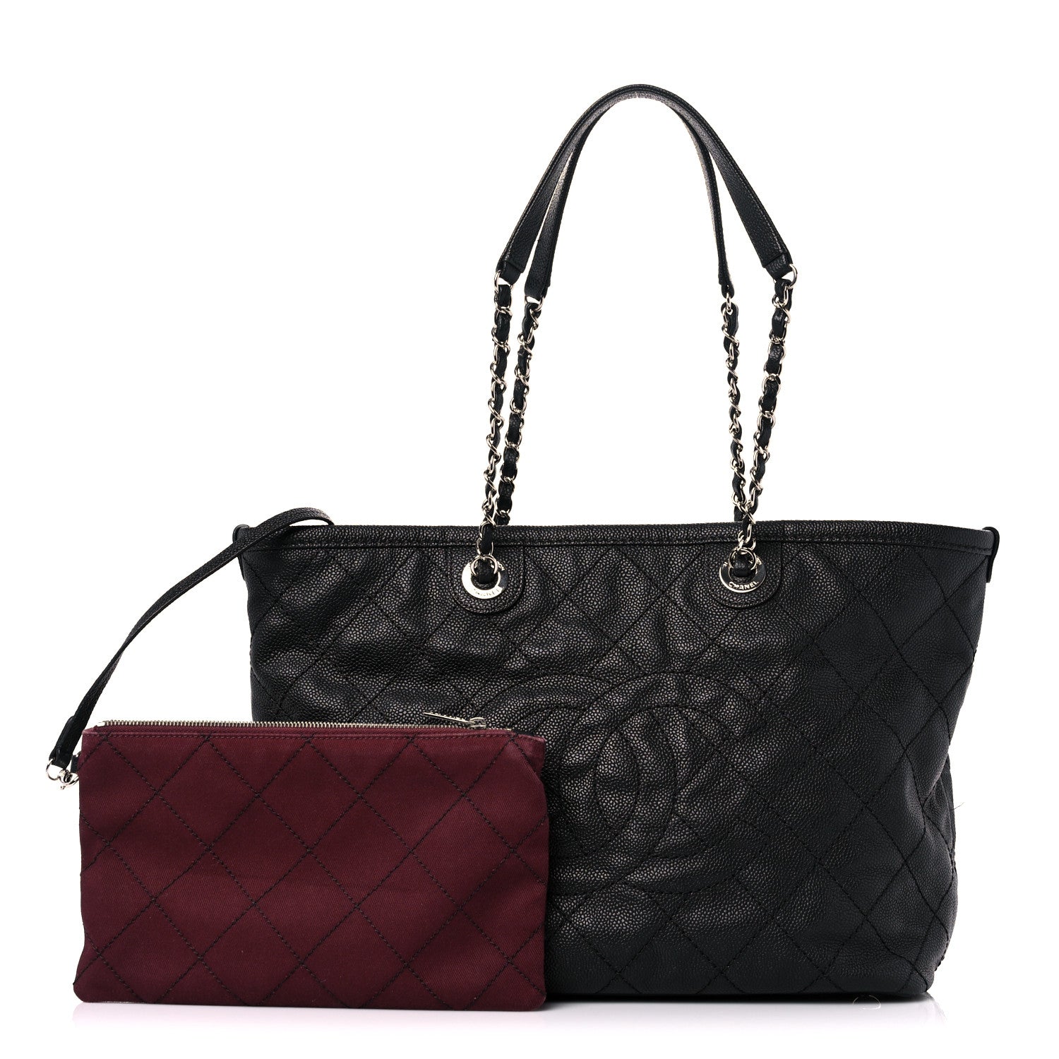 Chanel Grained Calfskin Quilted Small Daily Shopping Tote Black 1 of 13