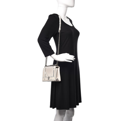 Christian Dior Lambskin Crystal Studded Small Diorama Flap Bag Off White 2 of 21