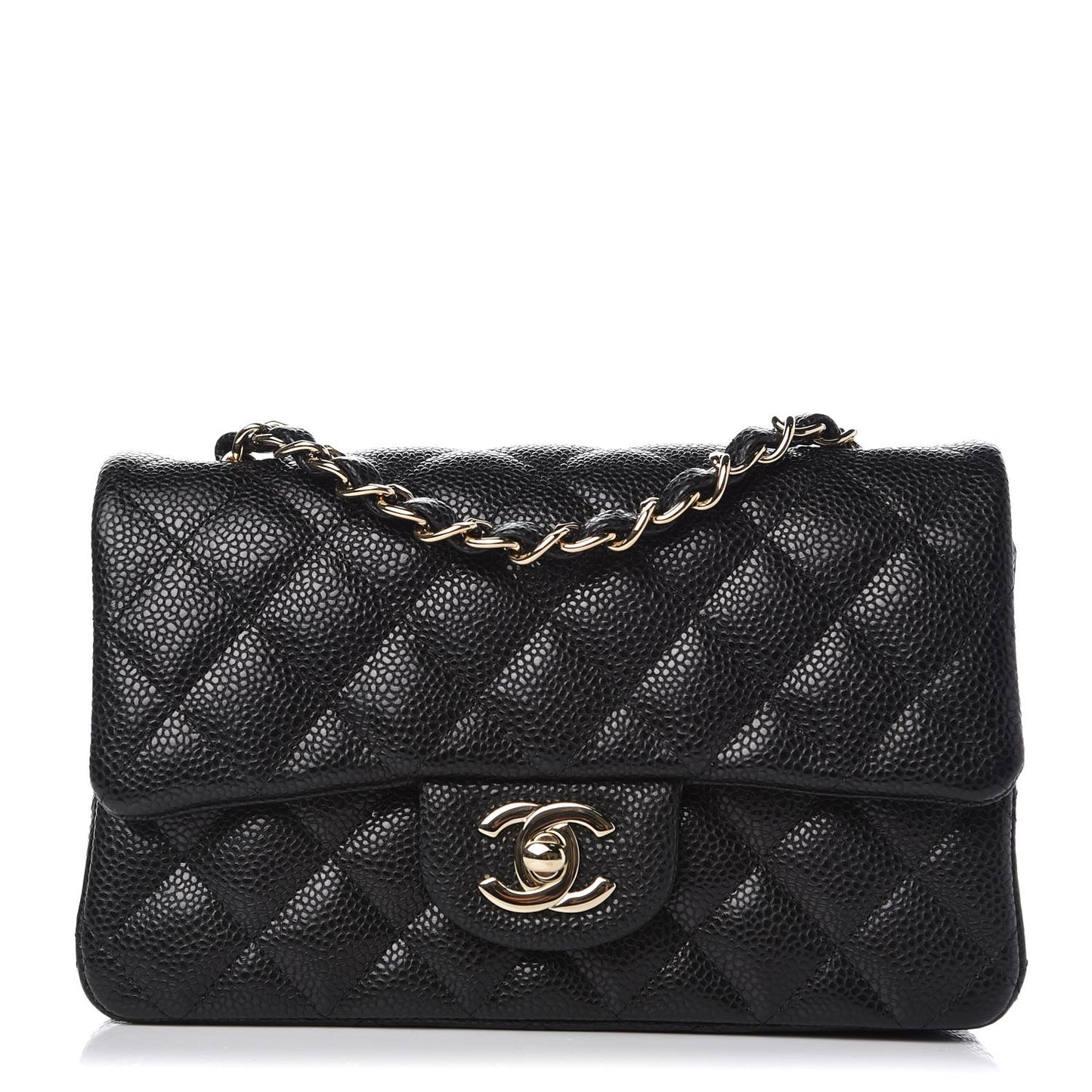 Caviar Quilted Mini Rectangular Flap Black
