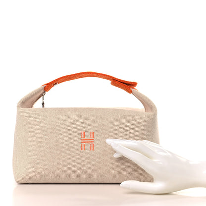 Hermes Canvas Large Bride-A-Brac Pouch Natural Orange 2 of 8