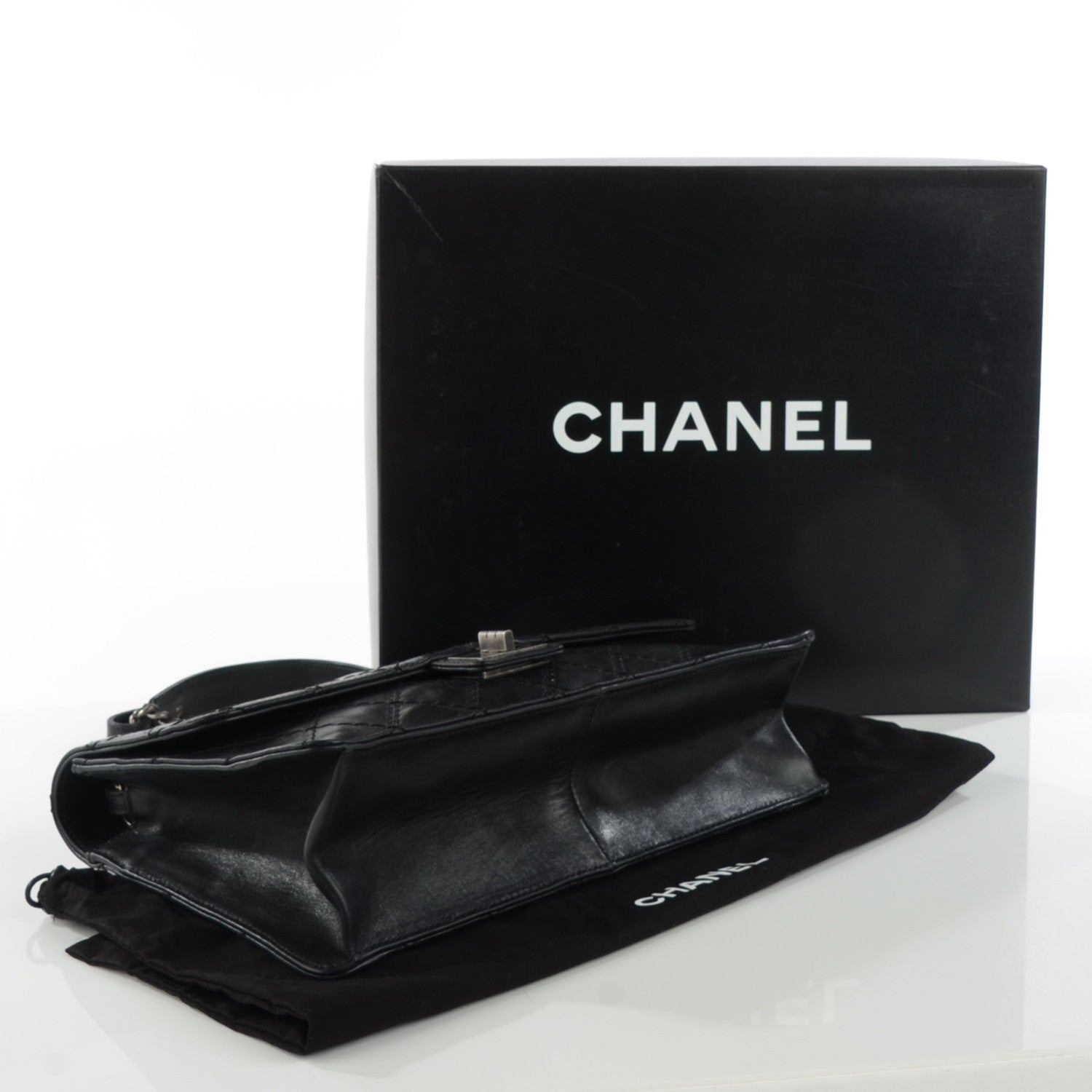 Chanel Calfskin CC Crave Reissue Crown Jumbo Flap Black 4 of 8