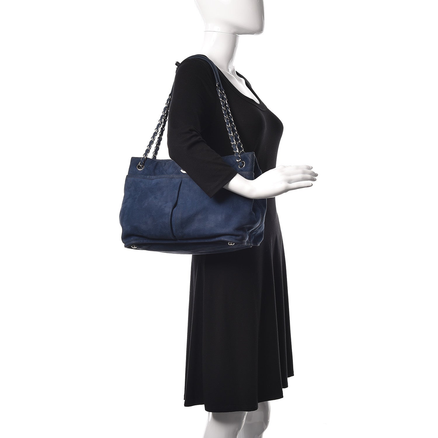 Chanel Ultra Soft Suede Natural Beauty Tote Blue 2 of 13