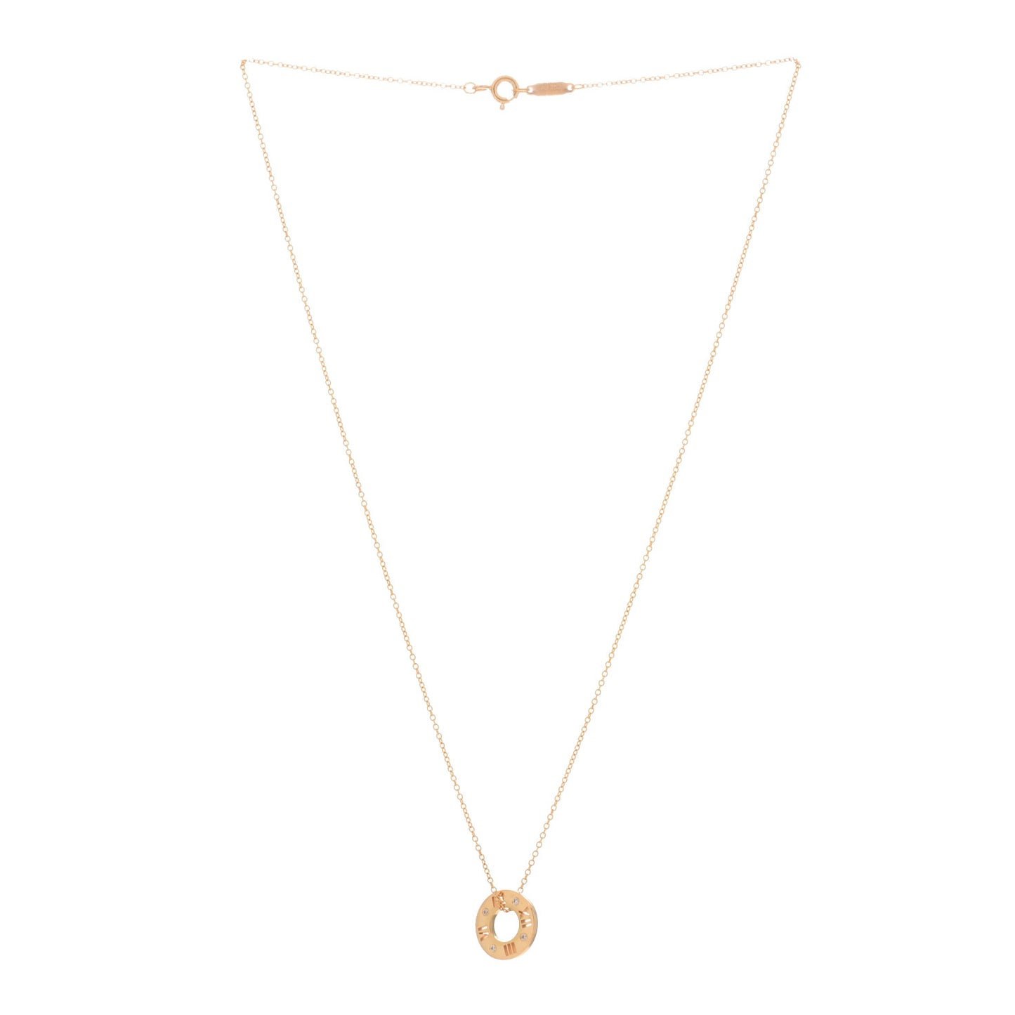 18K Yellow Gold Diamond Atlas Pierced Pendant Necklace
