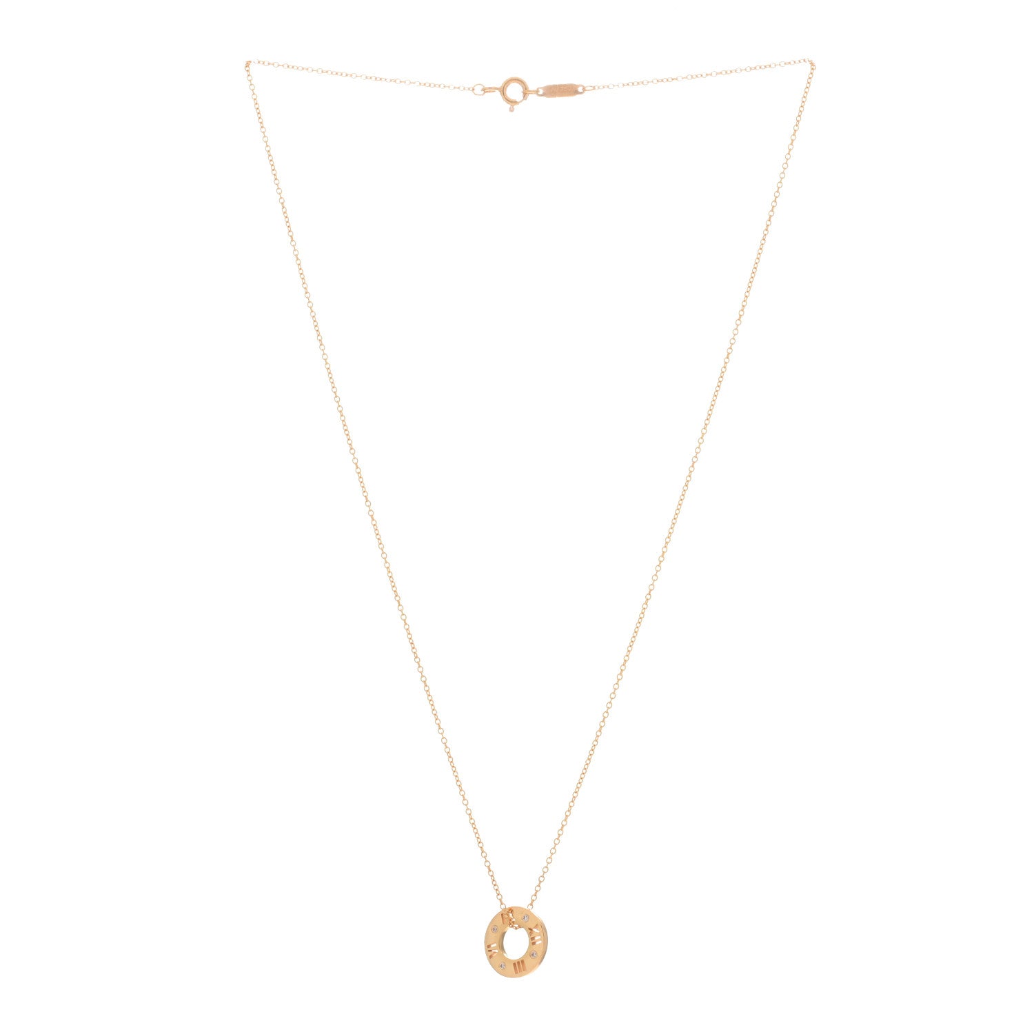 Tiffany 18K Yellow Gold Diamond Atlas Pierced Pendant Necklace 2 of 4