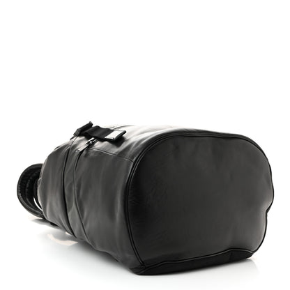 Saint Laurent Lambskin Logo Debossed Backpack Black 4 of 11