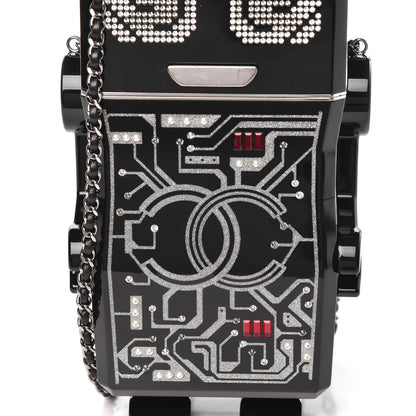 Chanel Plexiglass Crystal Robot Minaudiere Clutch Black 33 of 51