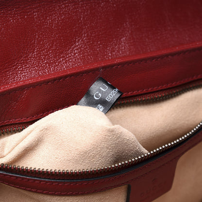 Gucci Vintage Effect Calfskin Matelasse Diagonal Small Torchon GG Marmont Shoulder Bag Black Romantic Cherry 10 of 11