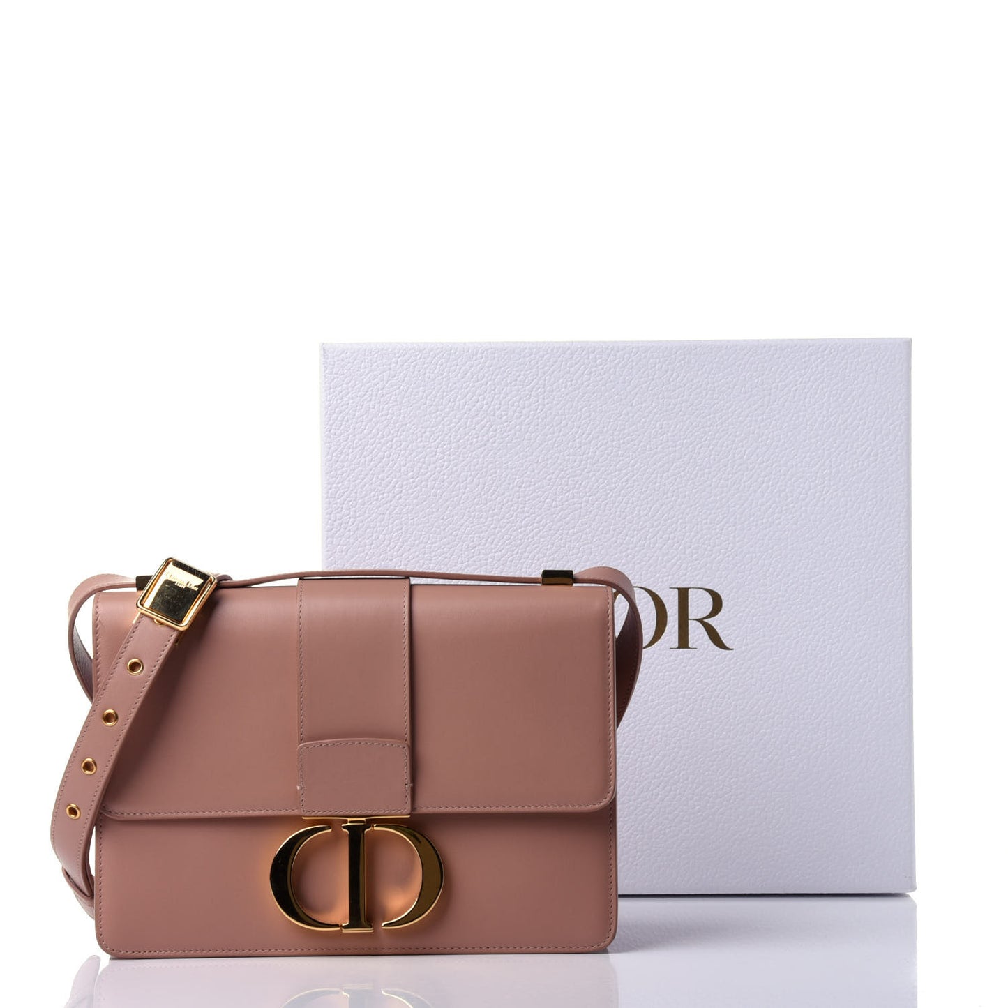 Calfskin 30 Montaigne Flap Bag Rose Des Vents