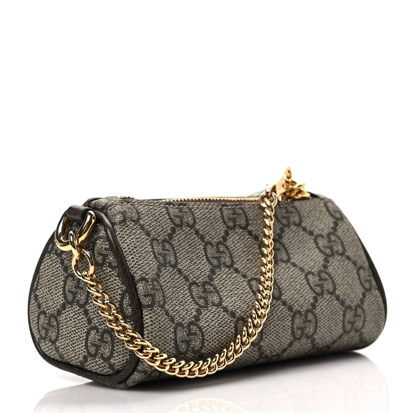 GG Supreme Monogram Strawberry Retro Interlocking G Barrel Coin Purse Beige Ebony