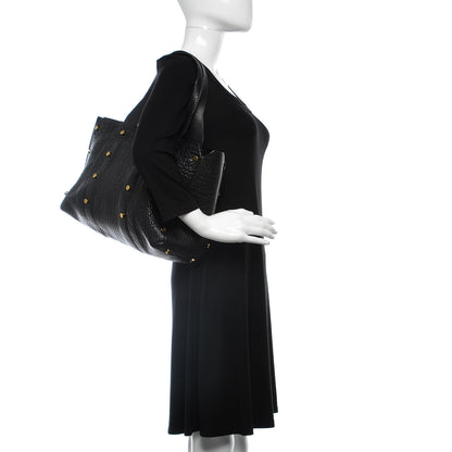 Jimmy Choo Grained Calfskin Studded Lockett Shopper Tote Black 2 of 8