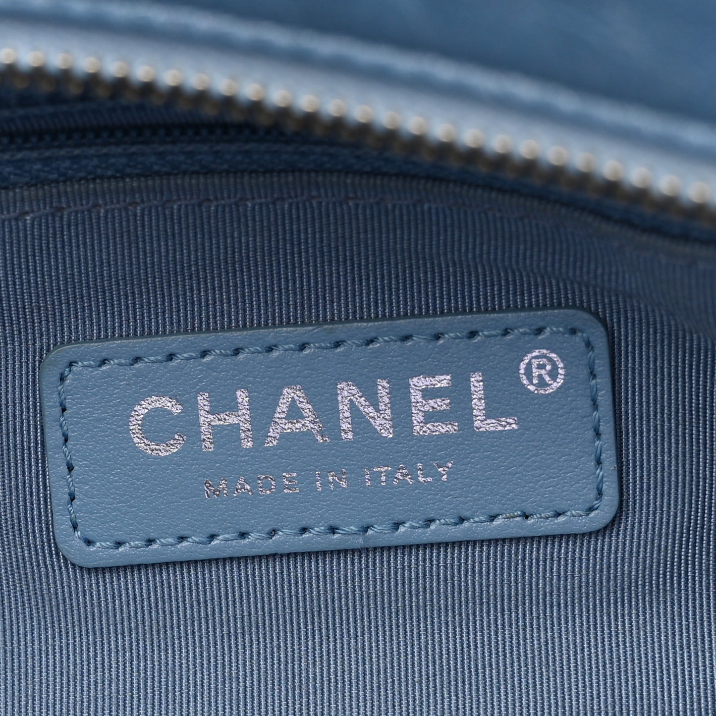 Iridescent Aged Calfskin Quilted Medium Gabrielle Hobo Blue
