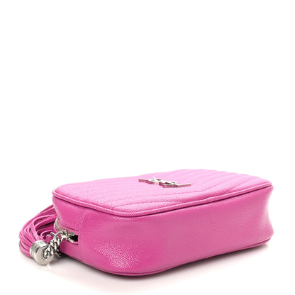 Saint Laurent Grain De Poudre Matelasse Monogram Mini Lou Camera Bag Fuxia Electrique 4 of 10