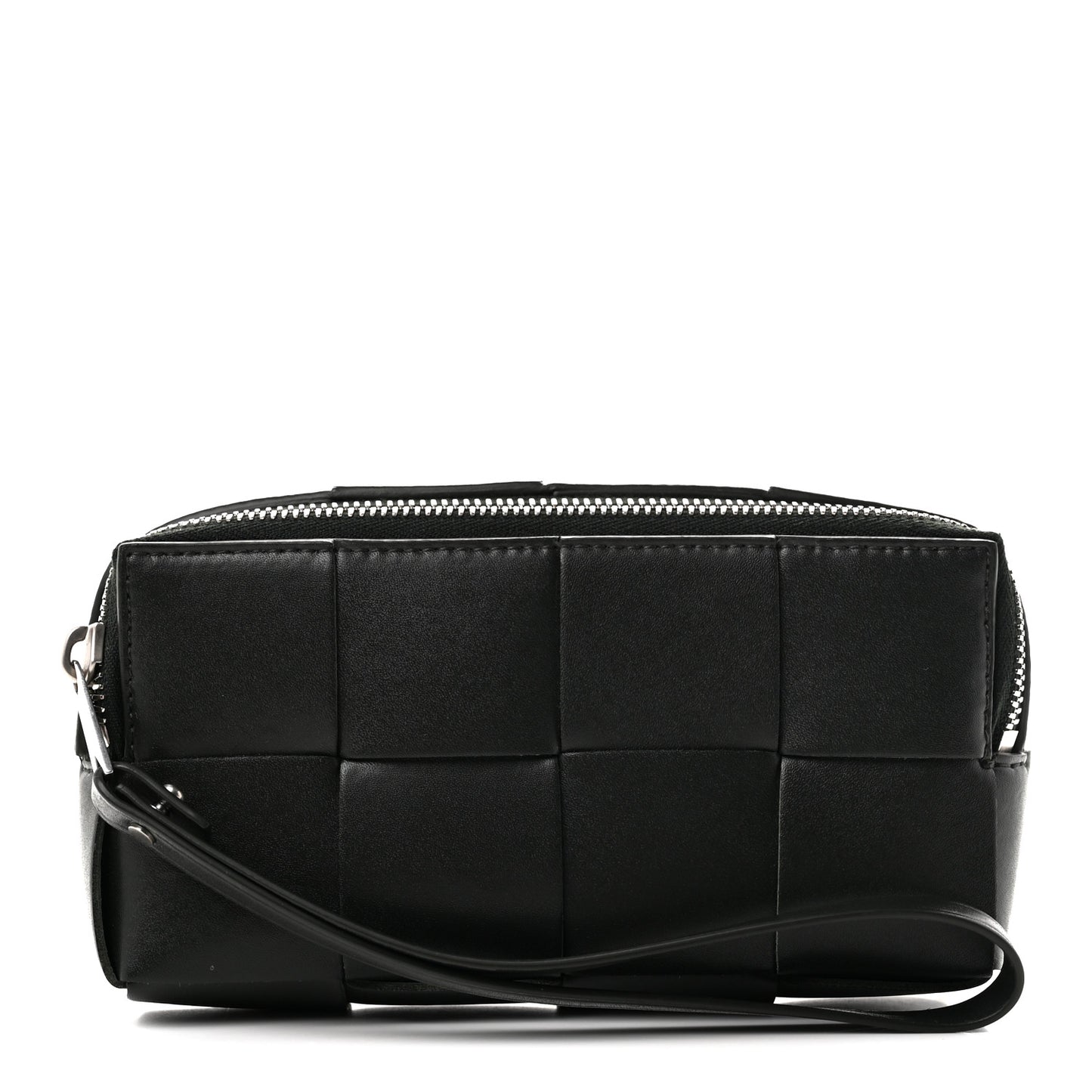Nappa Maxi Intrecciato Cassette Wristlet Pouch Dark Moss